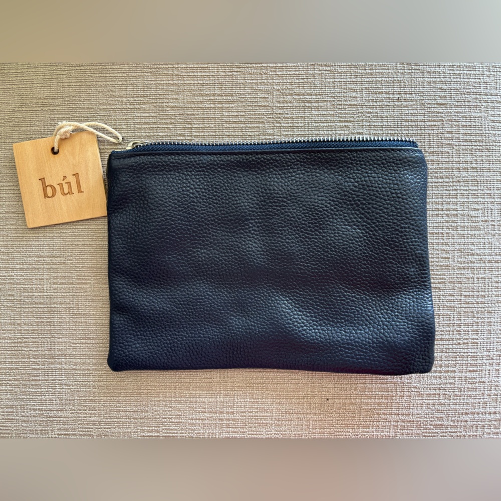 bul brand Dark Navy Leather Clutch